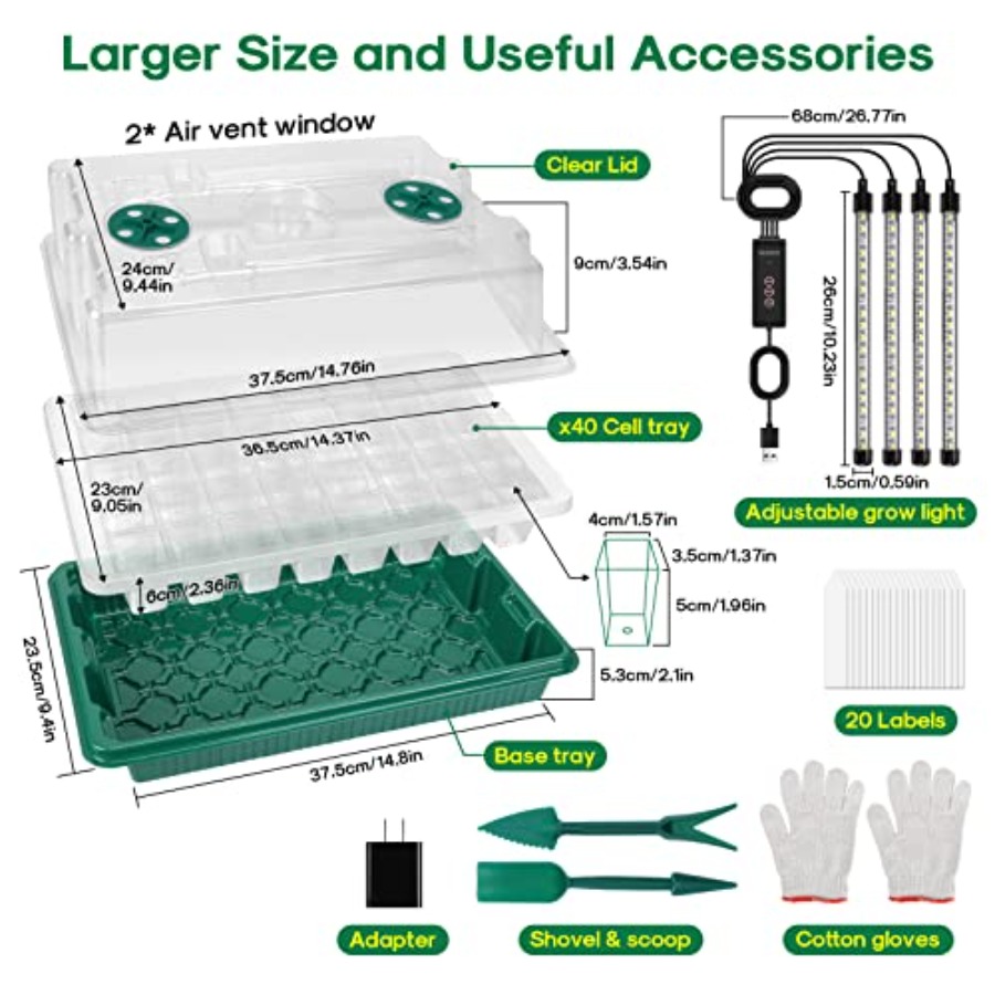 Seed Starter Tray with Grow Li - Humidity Dome Kit 리뷰 및 가격