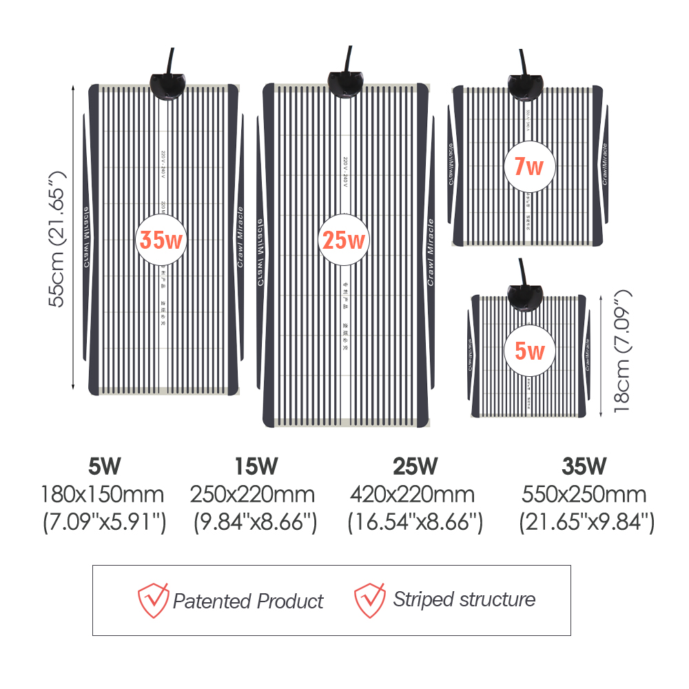 5W 15W 25W 35W Graphene Reptil - Heat Mat Seedling 리뷰 및 가격