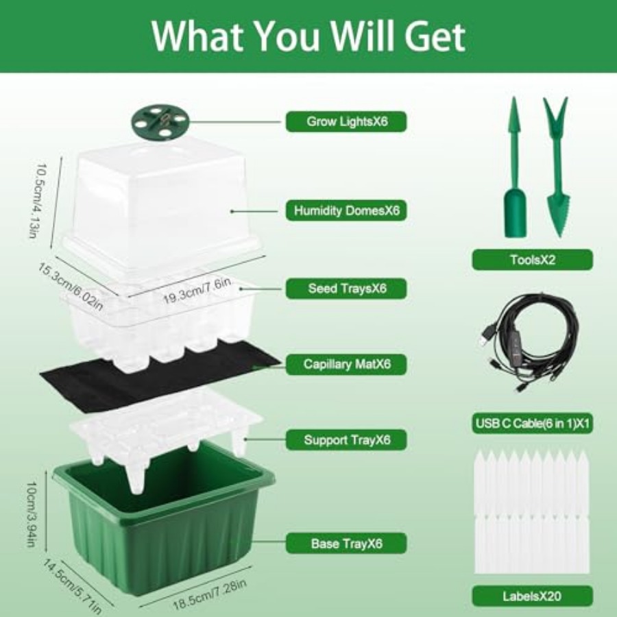 Seed Starter Tray with Light,  - Humidity Dome Kit 리뷰 및 가격