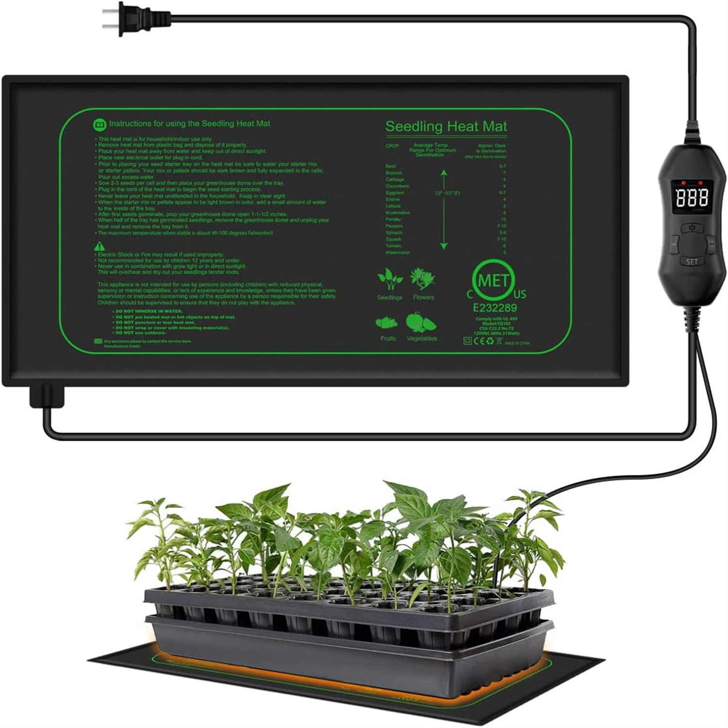 Seedling Heat Mat With Digital - Heat Mat Seedling 리뷰 및 가격