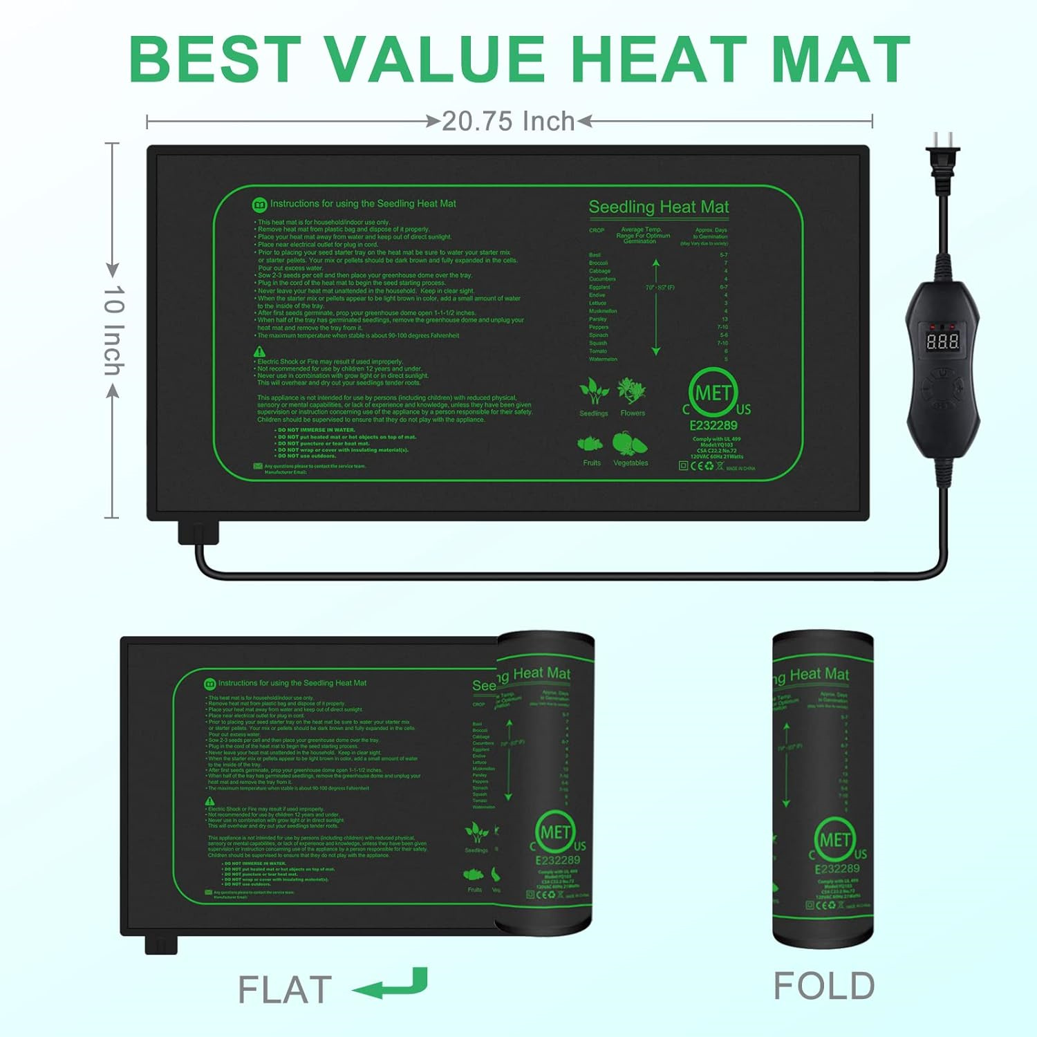 Seedling Heat Mat With Digital - Heat Mat Seedling 리뷰 및 가격