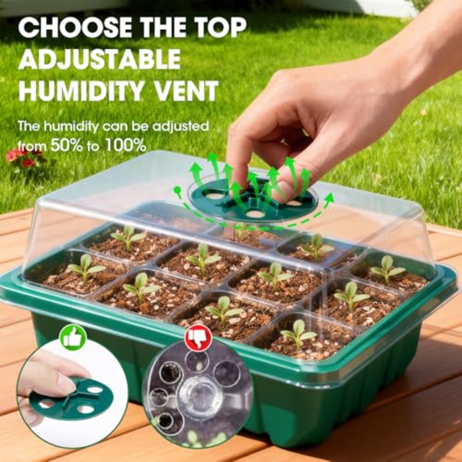 5 Packs Seed Starter Tray with - Humidity Dome Kit 리뷰 및 가격